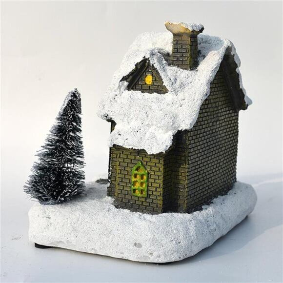 Christmas Scene Village Houses Town with Warm White LED Light Battery Operate - Picture 4 of 4